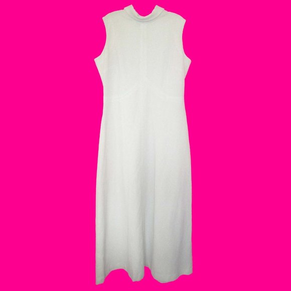 plus size formal 70s prom dress silver mod extra large xl - Picture 2 of 5